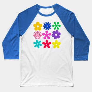 Retro Flower Print Baseball T-Shirt